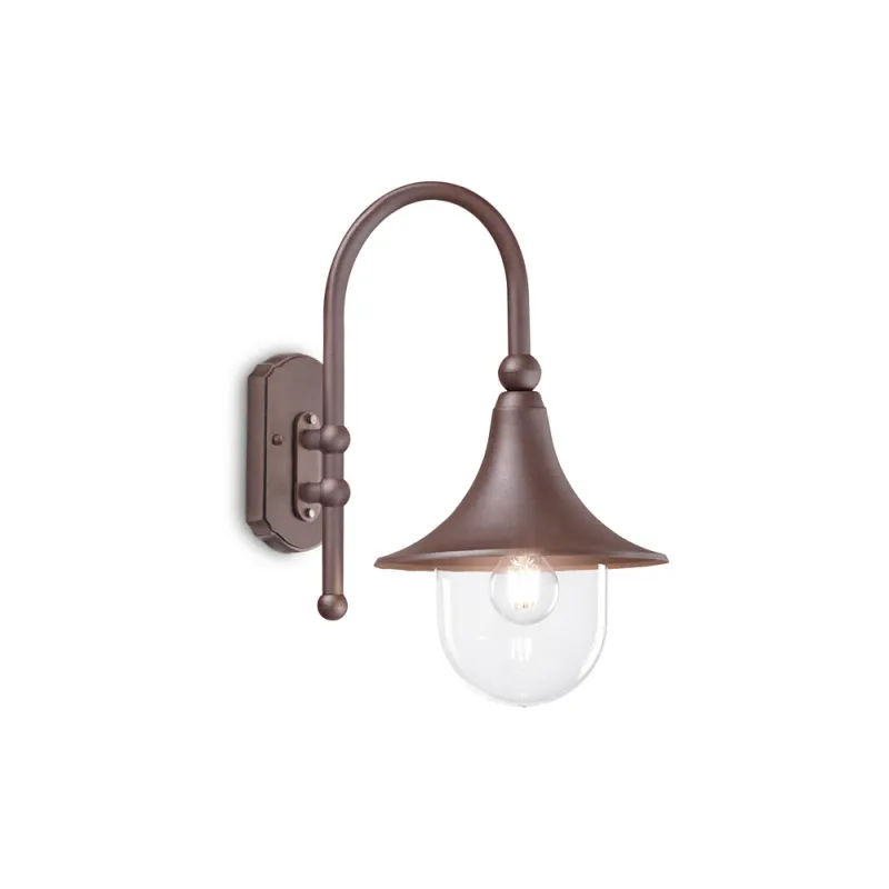 Aplica Exterior Ideal Lux Cima Ap1 Coffee E27, Maro, 246826, Italia