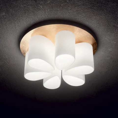 Lustra Plafon Ideal Lux Daisy Pl6 E27, Auriu, 247779, Italia