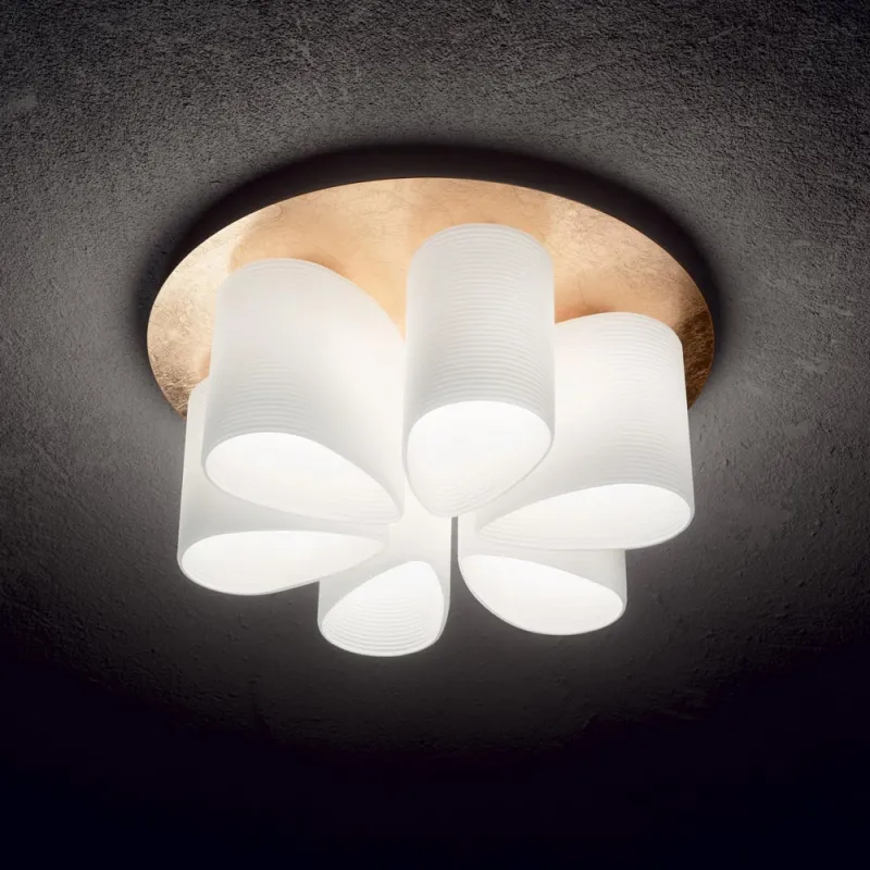 Lustra Plafon Ideal Lux Daisy Pl6 E27, Auriu, 247779, Italia