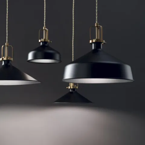 Pendul Ideal Lux Eris-1 Sp1 Nero E27, Auriu, 249056, Italia
