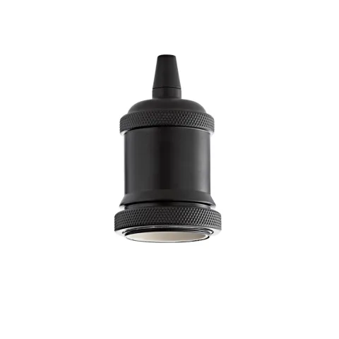 Pendul fara Cablu Ideal Lux Portalampada E27 Ghiera Nero E27, Negru, 249209, Italia