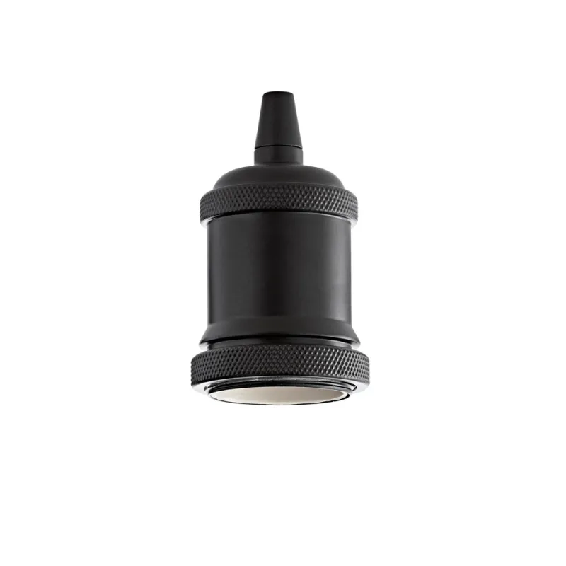 Pendul fara Cablu Ideal Lux Portalampada E27 Ghiera Nero E27, Negru, 249209, Italia