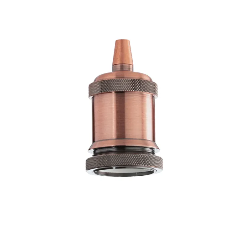 Pendul fara Cablu Ideal Lux Portalampada E27 Ghiera Rame Brunito E27, Cupru, 249223, Italia