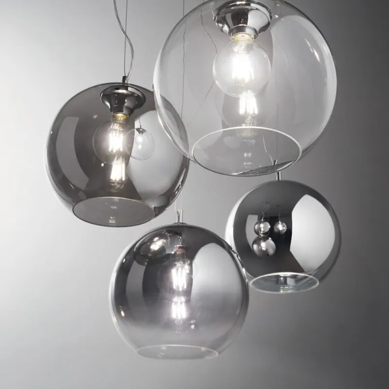 Pendul Ideal Lux Nemo Sp1 D30 Cromo E27 , Crom, 250335, Italia