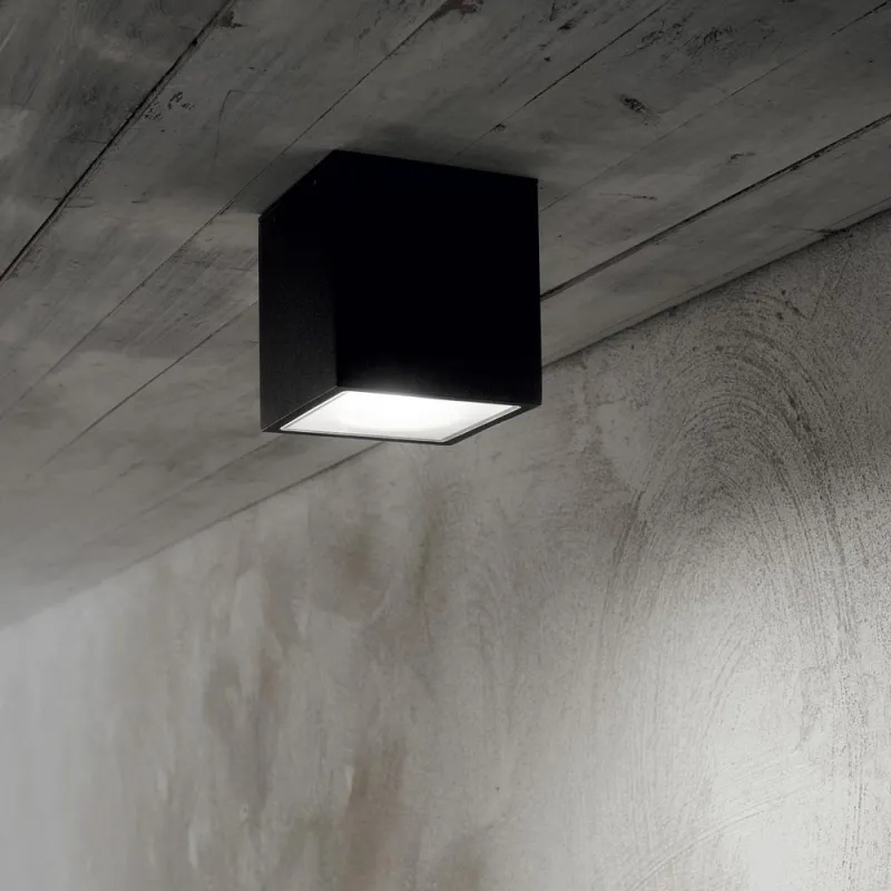 Plafoniera Exterior Ideal Lux Techo Pl1 Big Nero Gu10, Negru, 251530, Italia