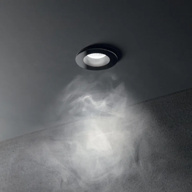 Downlight Incastrat Ideal Lux Room-65 Round Bk Led, Negru, 252032, Italia