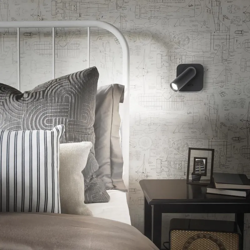 Aplica Tehnica Ideal Lux Bean Square Ap Nero Led, Negru, 260655, Italia