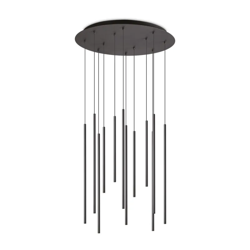 Suspensie Ideal Lux Filo Sp12 Nero LED, Negru, 263434, Italia