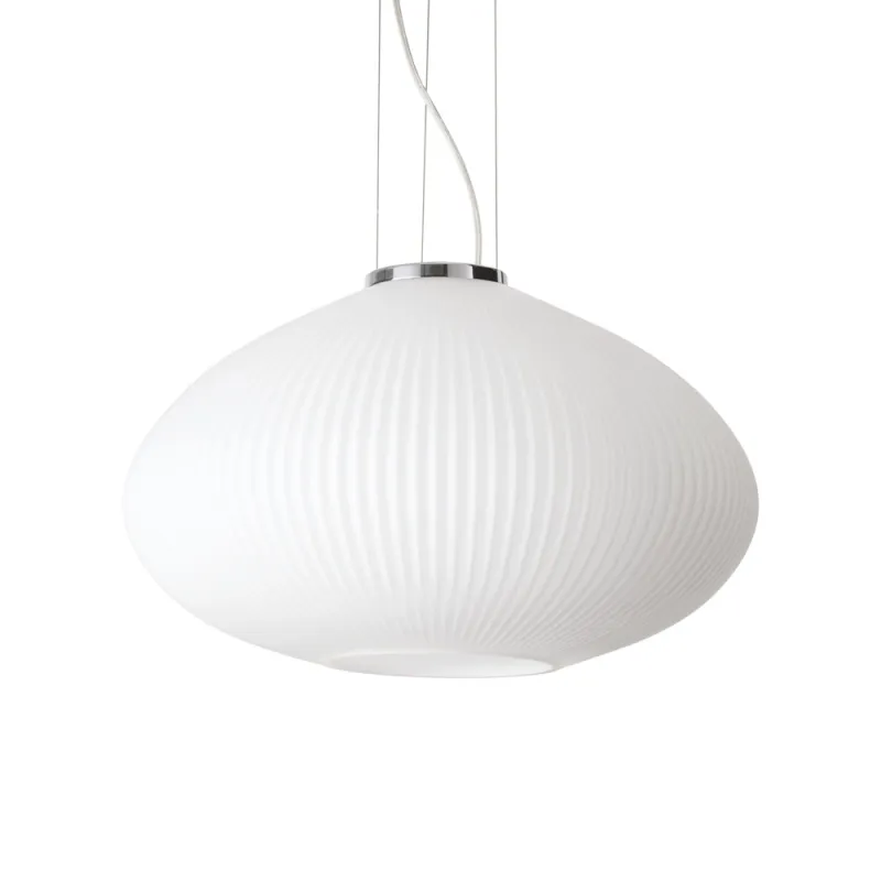 Pendul Ideal Lux Plisse' Sp1 D45 Cromo E27, Crom, 264523, Italia