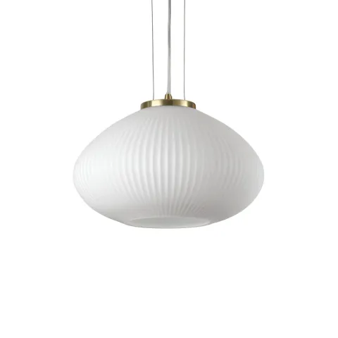 Pendul Ideal Lux Plisse' Sp1 D35 Ottone Satinato E27, Auriu, 264547, Italia