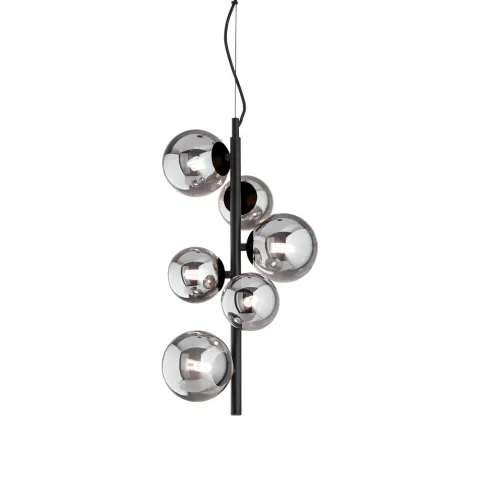 Suspensie Ideal Lux Perlage Sp6 Nero G9, Negru, 271422, Italia
