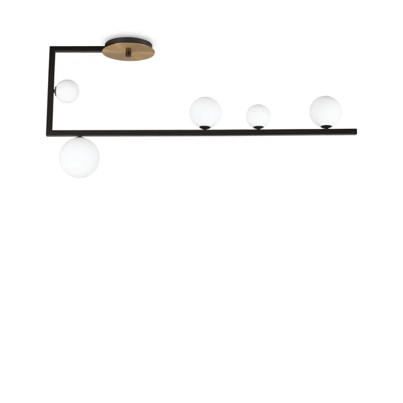 Lustra Plafon Ideal Lux Birds Pl5 G9, Negru, 273631, Italia