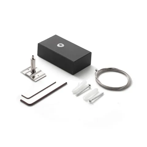 Chit Ideal Lux Fluo Kit Single Steel Cable 2 Mt + Bk Ceiling Cup Negru, 277912, Italia