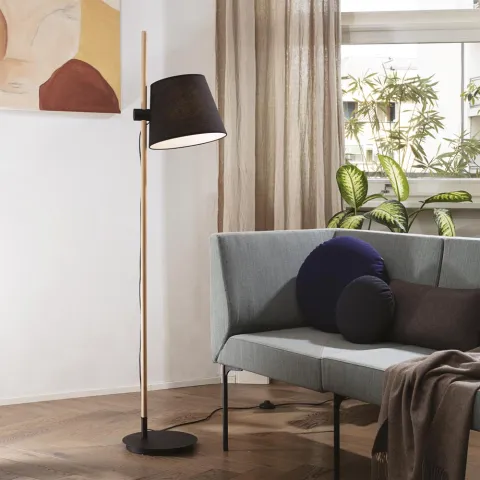 Lampadar Ideal Lux Axel Pt1 Nero E27, Negru, 282084, Italia