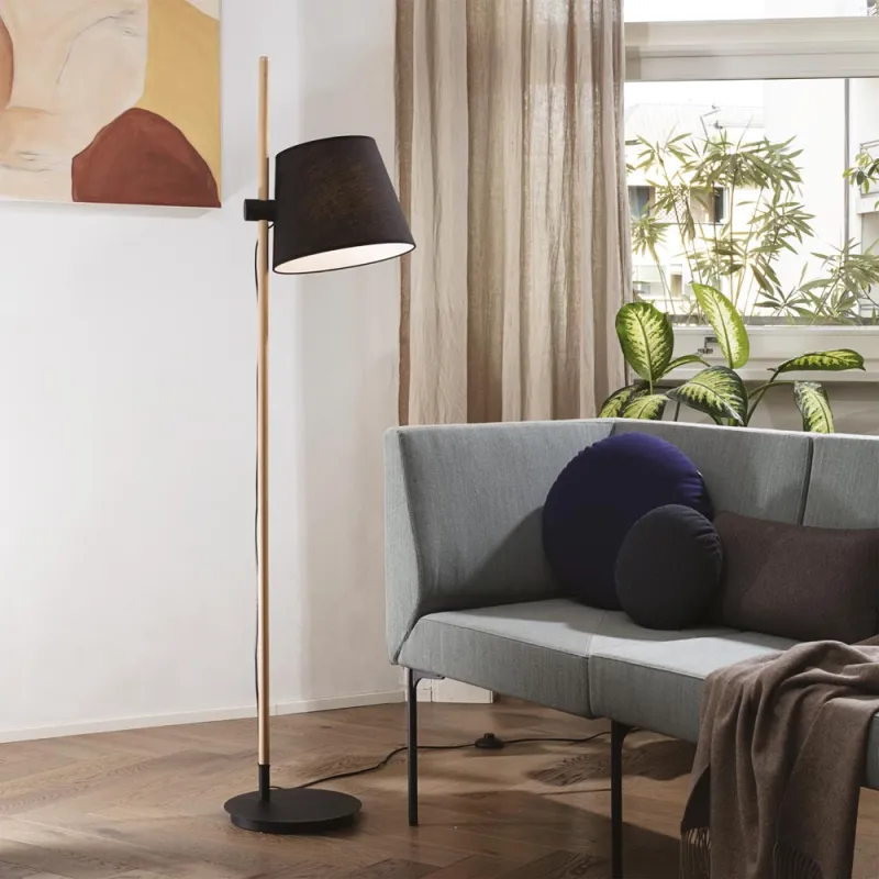 Lampadar Ideal Lux Axel Pt1 Nero E27, Negru, 282084, Italia