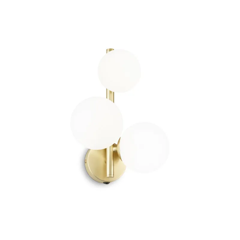 Aplica Ideal Lux Perlage Ap3 Ottone Satinato G9, Auriu, 283784, Italia