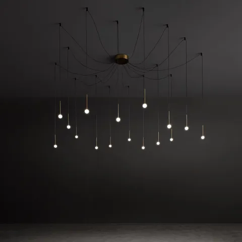 Suspensie Lucciola Sp16 Ottone LED, Auriu, 284019, Ideal Lux Italia