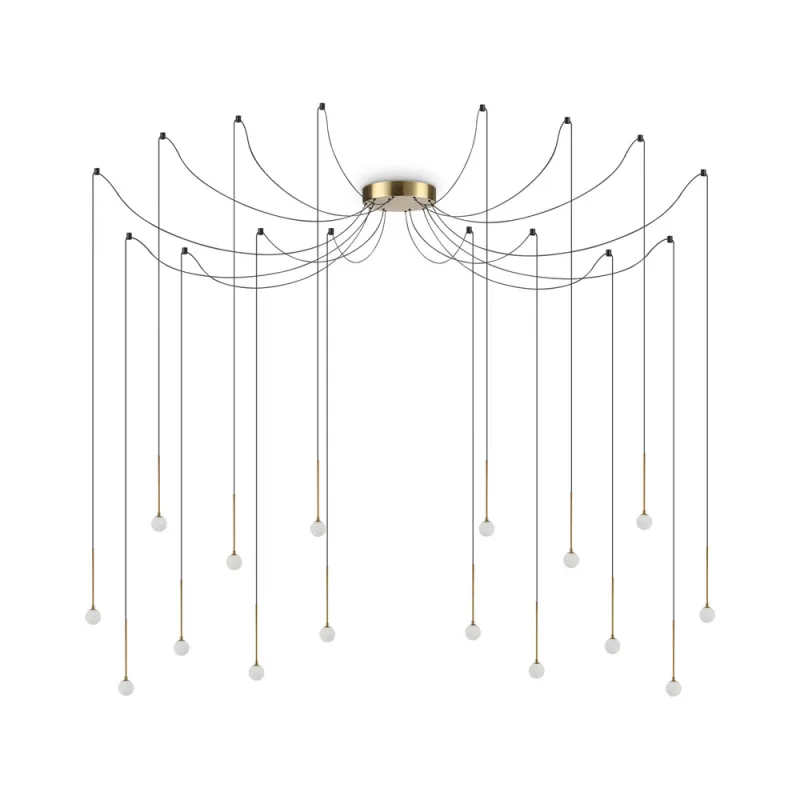 Suspensie Lucciola Sp16 Ottone LED, Auriu, 284019, Ideal Lux Italia