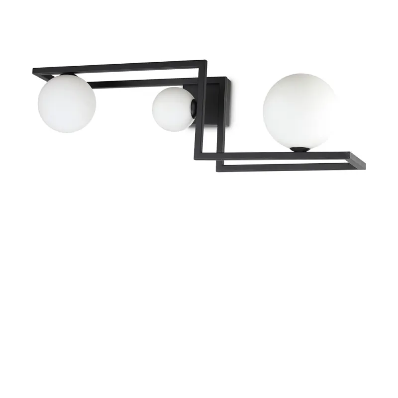 Lustra Plafon Angolo Pl3 Nero G9, Negru, 284286, Ideal Lux Italia