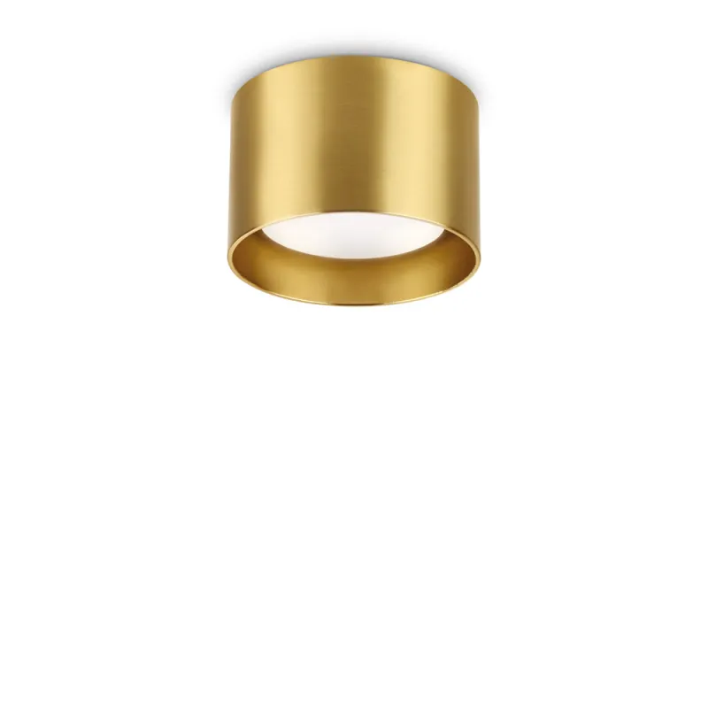 Plafoniera Ideal Lux Spike Pl1 Ottone Satinato GX53, Auriu, 285238, Italia