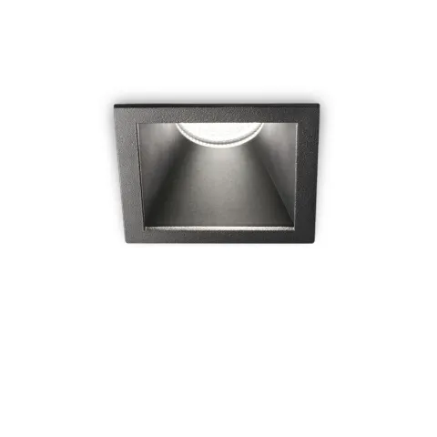 Downlight Incastrat Patrat Ideal Lux Game Square 11W 2700K Bk Bk LED, Negru, 285436, Italia