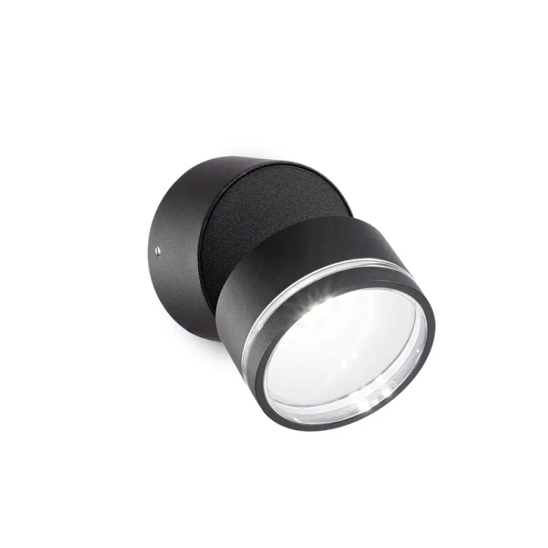 Downlight Aplicat Circular Ideal Lux Omega Ap Round Nero 4000K LED, Negru, 285504, Italia