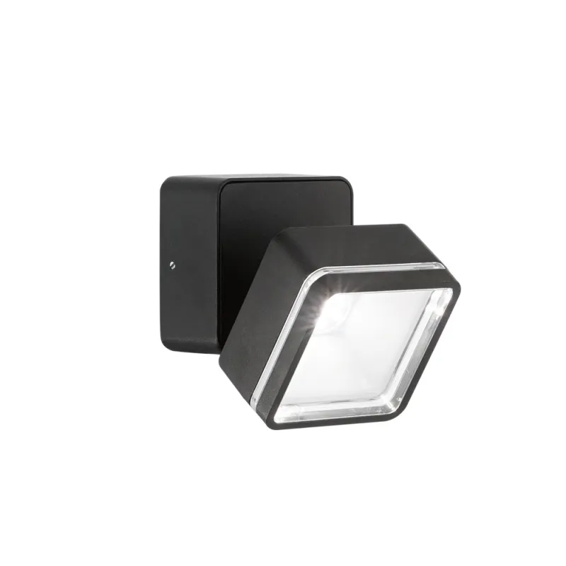 Downlight Aplicat Patrat Ideal Lux Omega Ap Square Nero 4000K LED, Negru, 285535, Italia