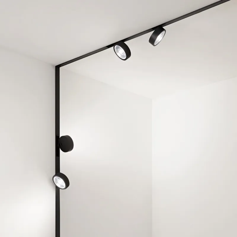 Downlight pe Sina Magnetica Ego Track Flat Single 09W 3000K On-Off Bk LED, Negru, 290614, Ideal Lux Italia