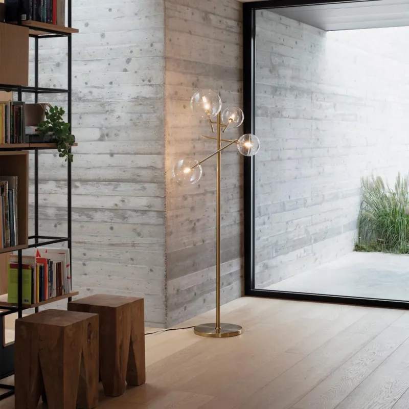 Lampadar Equinoxe Pt4 Ottone G4, Auriu, 290966, Ideal Lux Italia