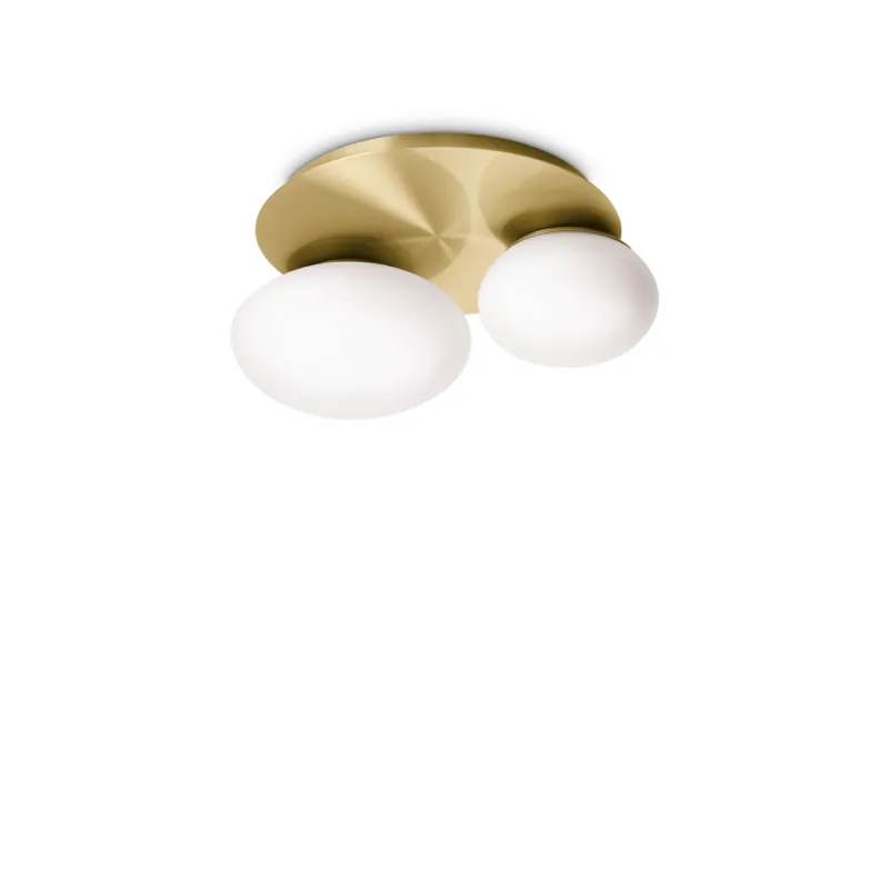 Plafoniera Ninfea Pl2 Ottone GX53, Auriu, 293653, Ideal Lux Italia