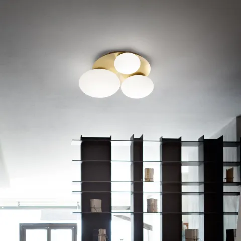 Plafoniera Ninfea Pl3 Ottone GX53, Auriu, 293660, Ideal Lux Italia
