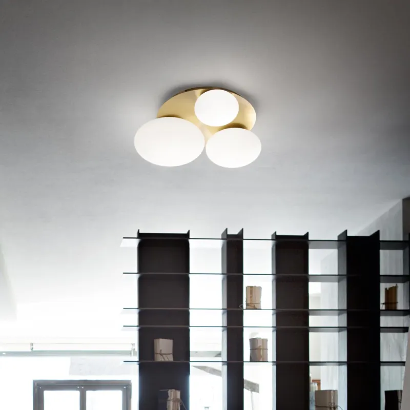 Plafoniera Ninfea Pl3 Ottone GX53, Auriu, 293660, Ideal Lux Italia