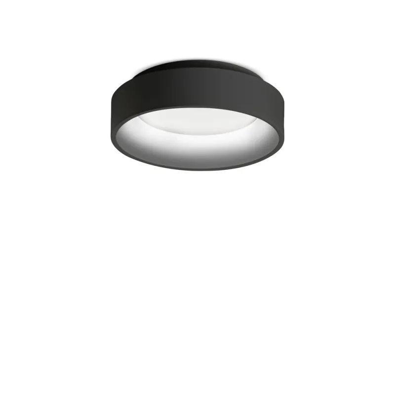 Plafoniera Ziggy Pl D30 Nero LED, Negru, 293769, Ideal Lux Italia