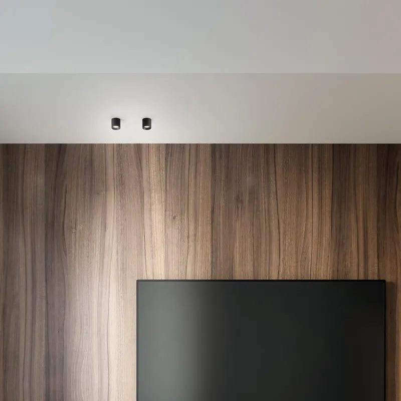 Downlight Aplicat Circular Dot Pl 3000K Nero LED, Negru, 299402, Ideal Lux Italia
