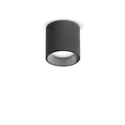 Downlight Aplicat Circular Dot Pl 3000K Nero LED, Negru, 299402, Ideal Lux Italia