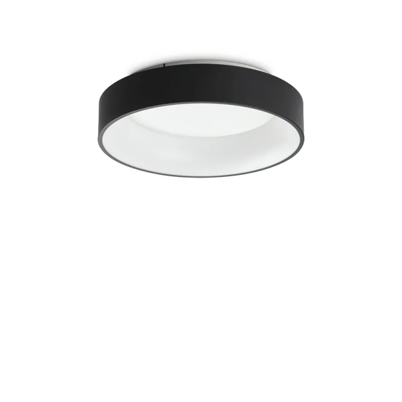 Plafoniera Ziggy Pl D45 Nero LED, Negru, 307206, Ideal Lux Italia