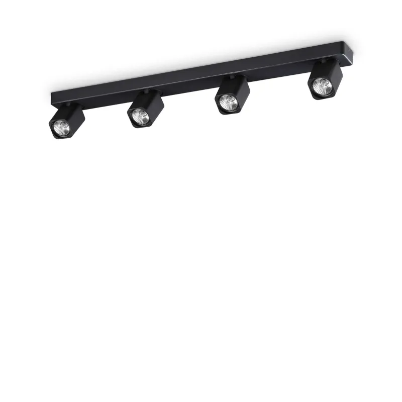 Plafoniera Rudy Pl4 Square GU10, Negru, 321523, Ideal Lux Italia