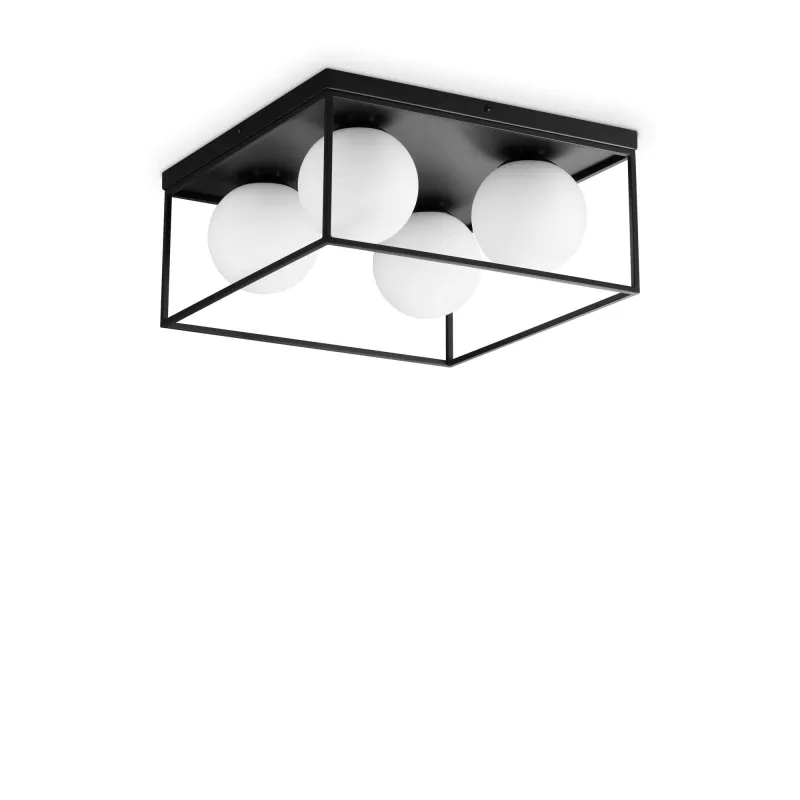 Lustra Plafon Lingotto Pl4 E14, Negru, 327860, Ideal Lux Italia