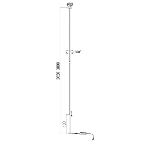 Lampadar VERTICAL 7354 Mantra LED, Negru, Spania