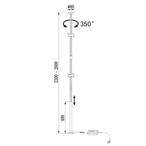 Lampadar VERTICAL 7359 Mantra LED, Negru, Spania