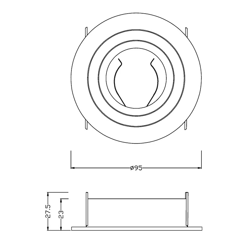 Downlight Incastrat BASICO GU10 7743 Mantra GU10, Negru, Spania