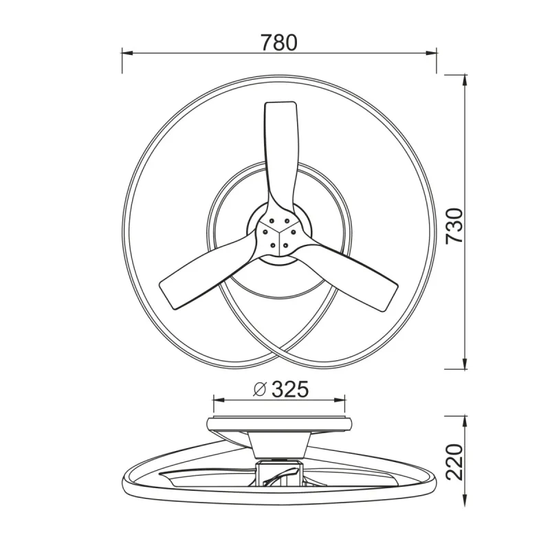 Plafoniera cu ventilator OCEAN 8235 Mantra LED, Lemn, Spania