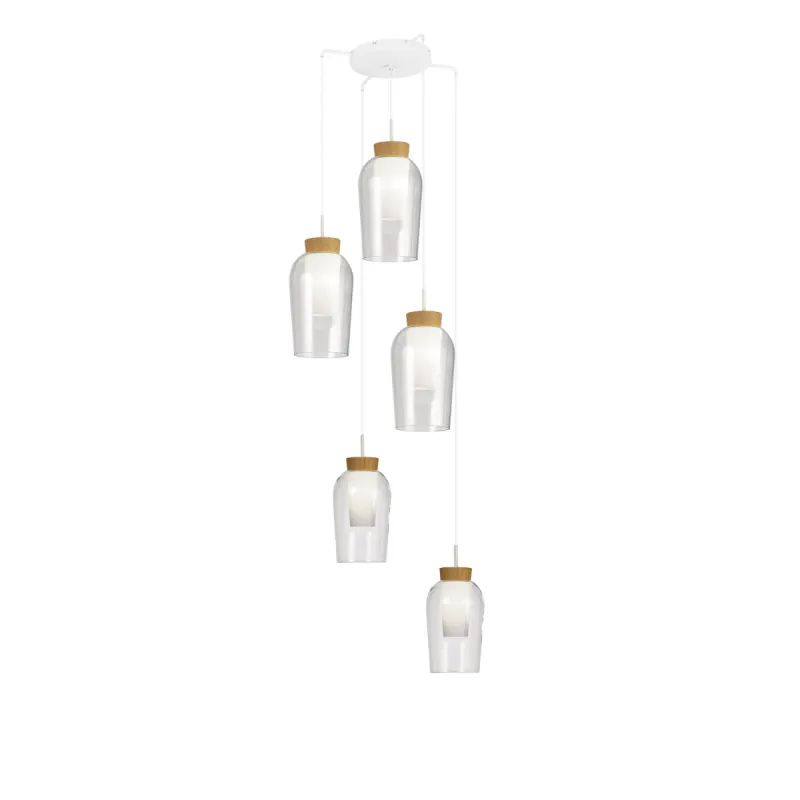 Suspensie NORA White/MADERA 8275 Mantra E27, Alb, Spania