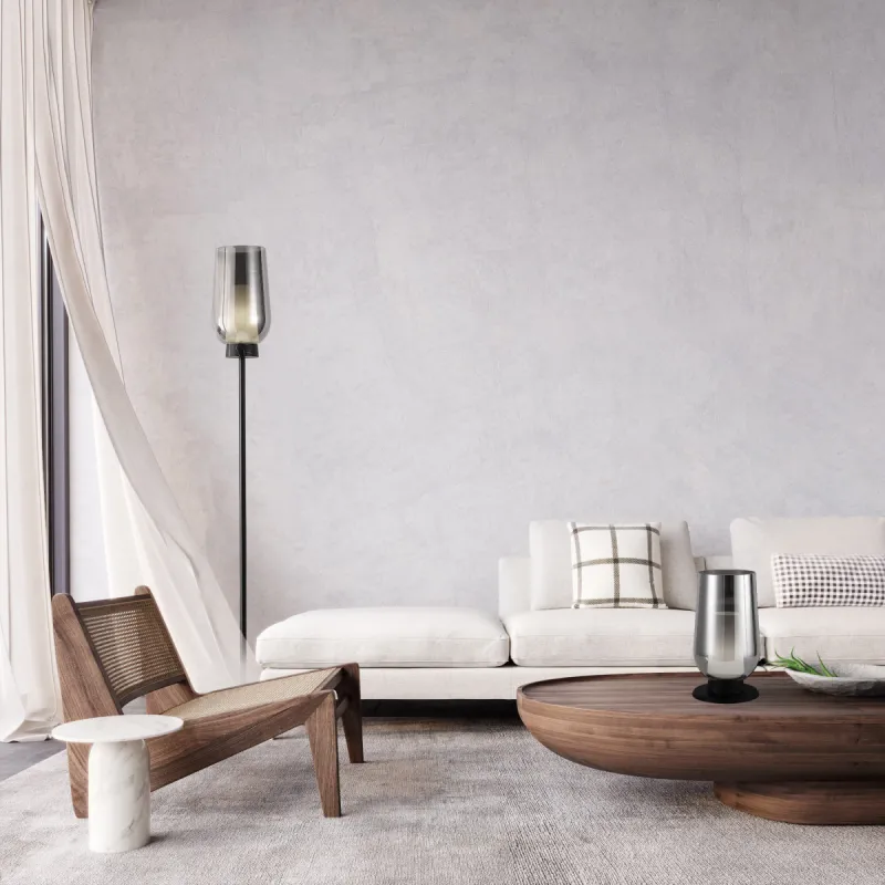 Lampadar NORA -Black/MARMOL 8290 Mantra E27, Negru, Spania