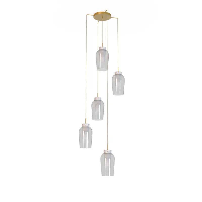 Suspensie NORA Gold/White 8395 Mantra E27, Auriu, Spania
