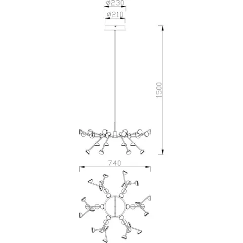 Suspensie ADN White DIM 8651 Mantra LED, Alb, Spania
