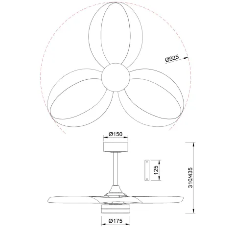 Plafoniera cu ventilator INFINITY FAN 8700 Mantra LED, Alb, Spania