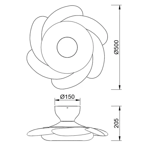 Plafoniera cu ventilator FLOWER 8703 Mantra LED, Alb, Spania