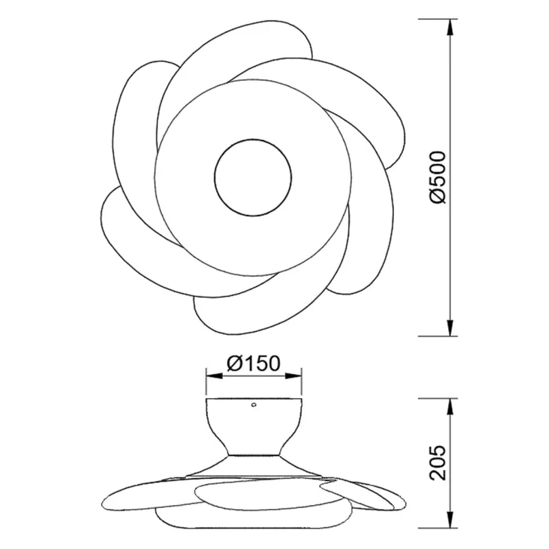 Plafoniera cu ventilator FLOWER 8703 Mantra LED, Alb, Spania