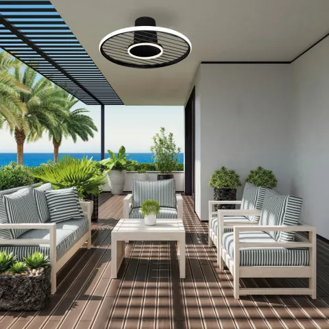 Plafoniera cu ventilator SOHO 8721 Mantra LED, Negru, Spania